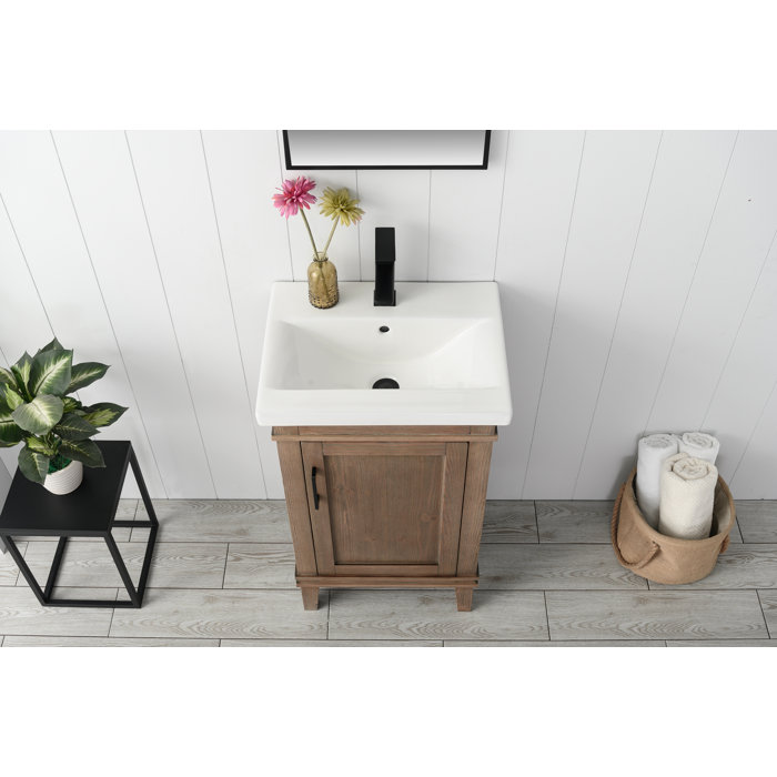 Everly Quinn Reynaldo 20'' Single Bathroom Vanity with Ceramic Top & Reviews Wayfair